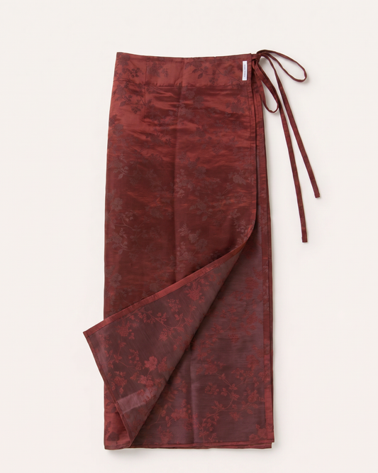 Reversible Wrap Skirt - Garnet